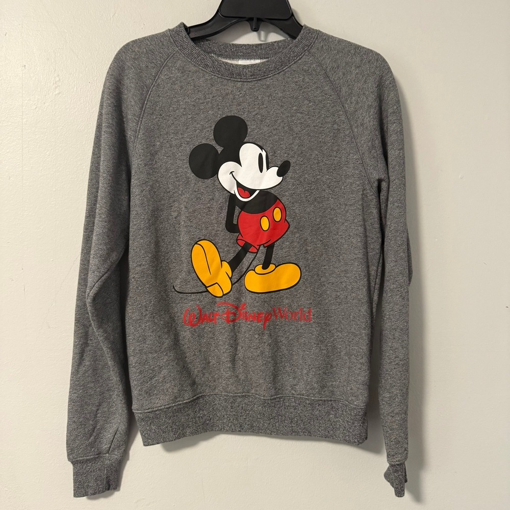Disney Walt Disney World Mickey Mouse Graphic Sweatshirt Gray XS